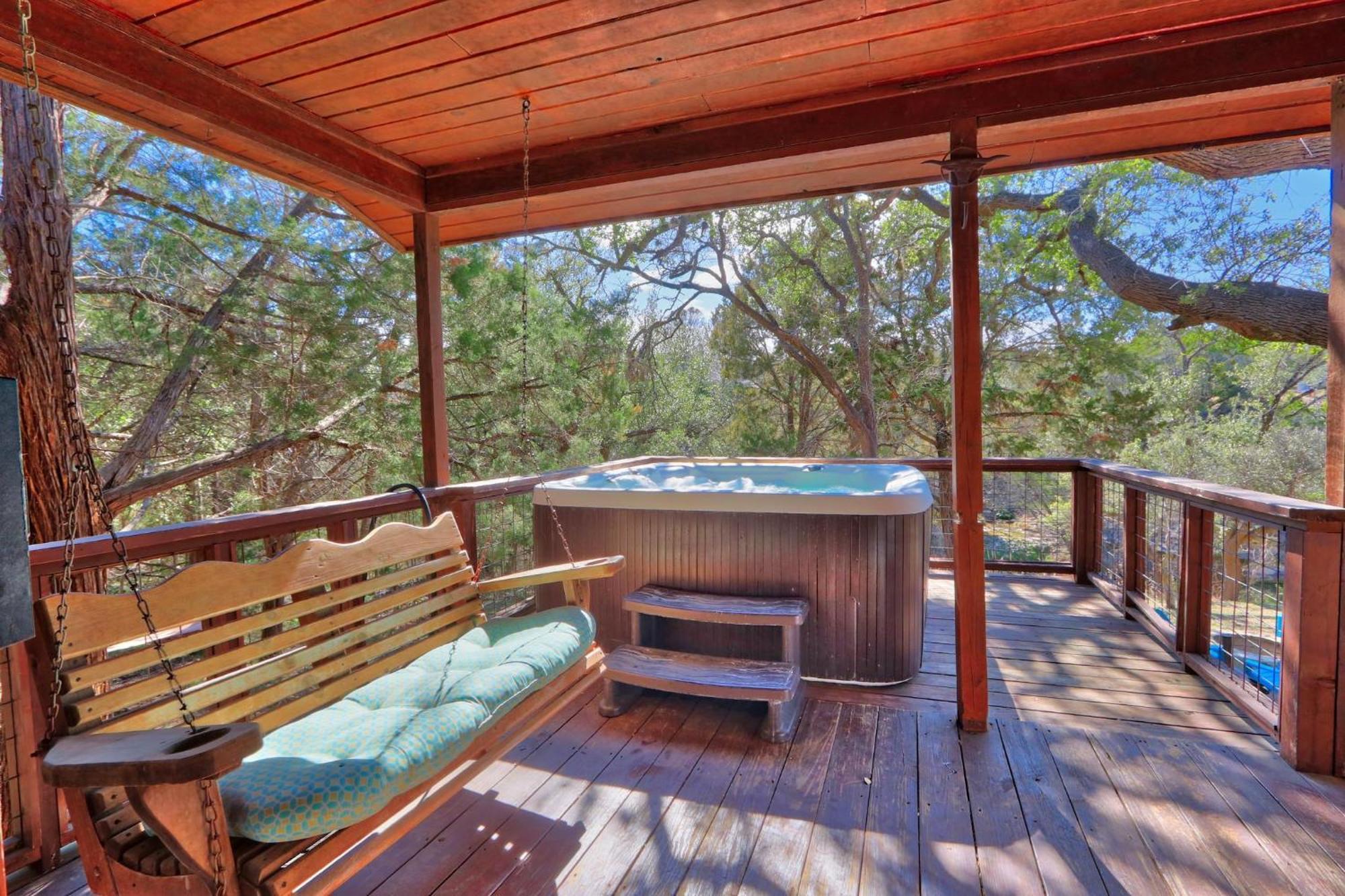 Falls Log Home Wimberley Bagian luar foto